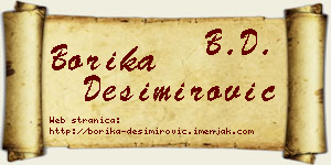 Borika Desimirović vizit kartica